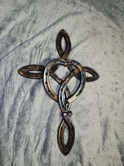 Cross and Heart from horseshoes