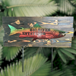 Custom Salmon Address Sign