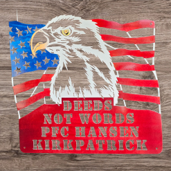 P09, US Flag, Eagle Head, Custom Text
