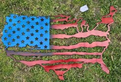 P14, US Flag, Tattered America Silhouette